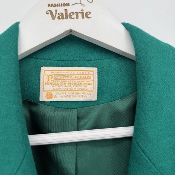 Pendleton Vintage Green Wool Blazer Made in USA Business Size 12 - Picture 6 of 12